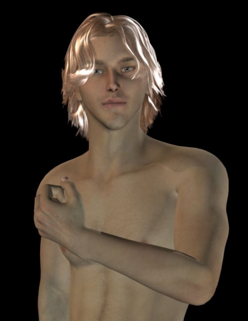 Blonde male with sharper tapered face.